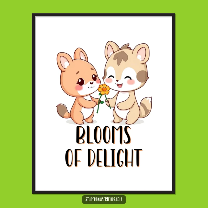 Funny Flower Offering Poster - Charming Wall Art for Kind Souls