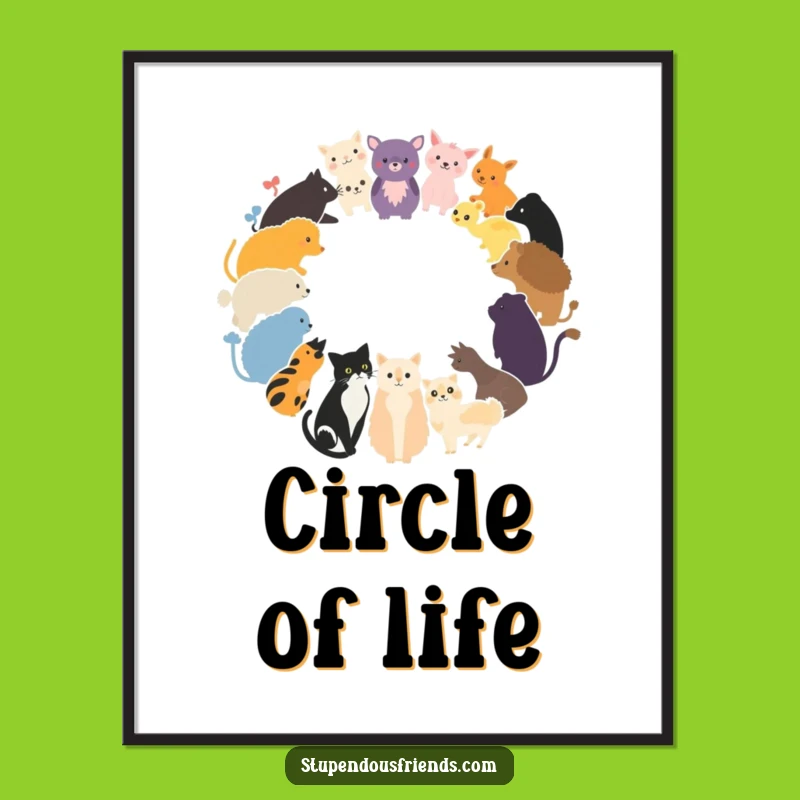 Funny Animal Circle Poster: Wild Harmony's Funny Gift