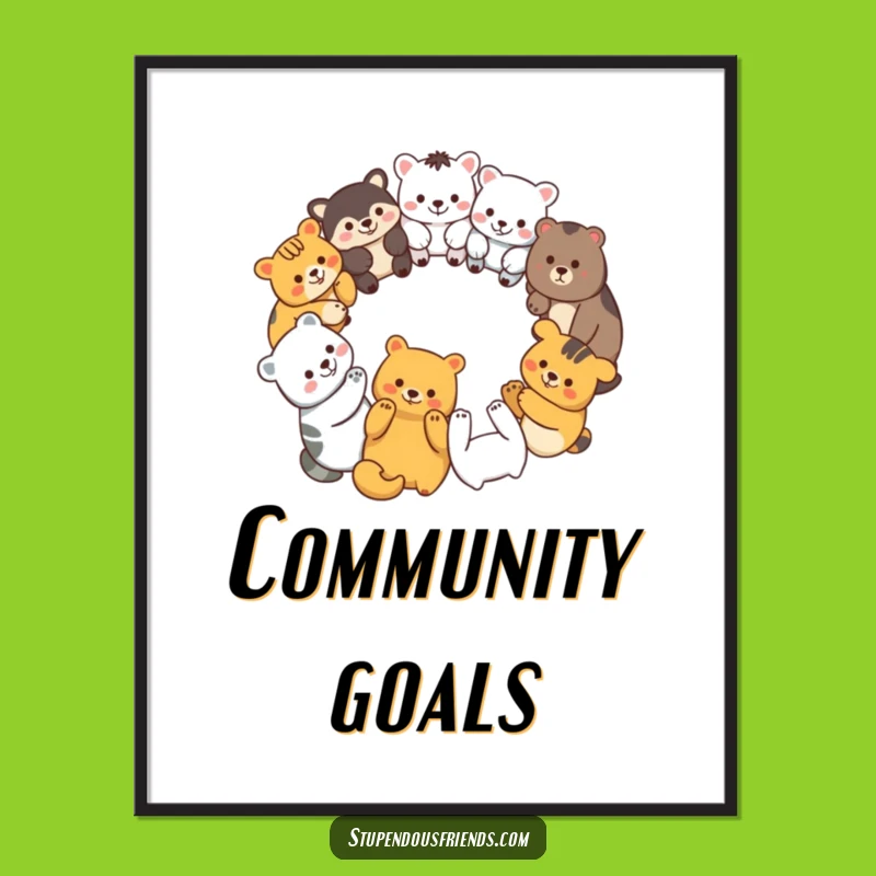 Funny Unity Art Poster: Animal Circle - Perfect Funny Gift