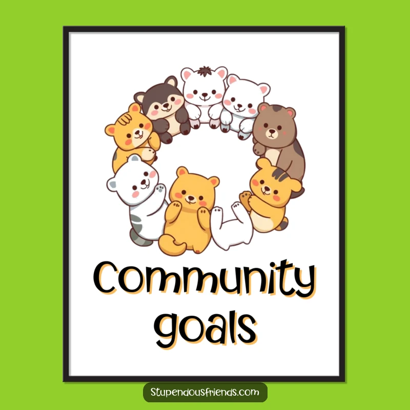 Funny Unity Art Poster: Animal Circle - Perfect Funny Gift