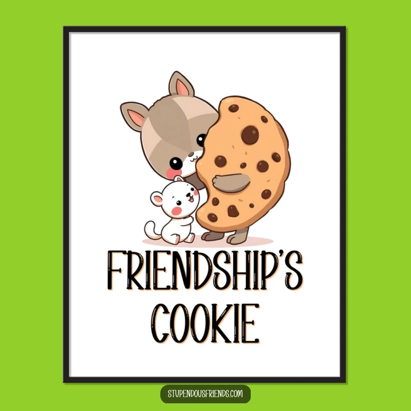 Funny Sharing Cookie Poster - Sweet Wall Art for Kind Spaces