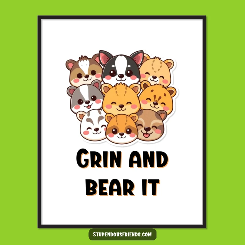 Funny Animal Smile Poster: Brighten Your Walls with this Funny Artwork!