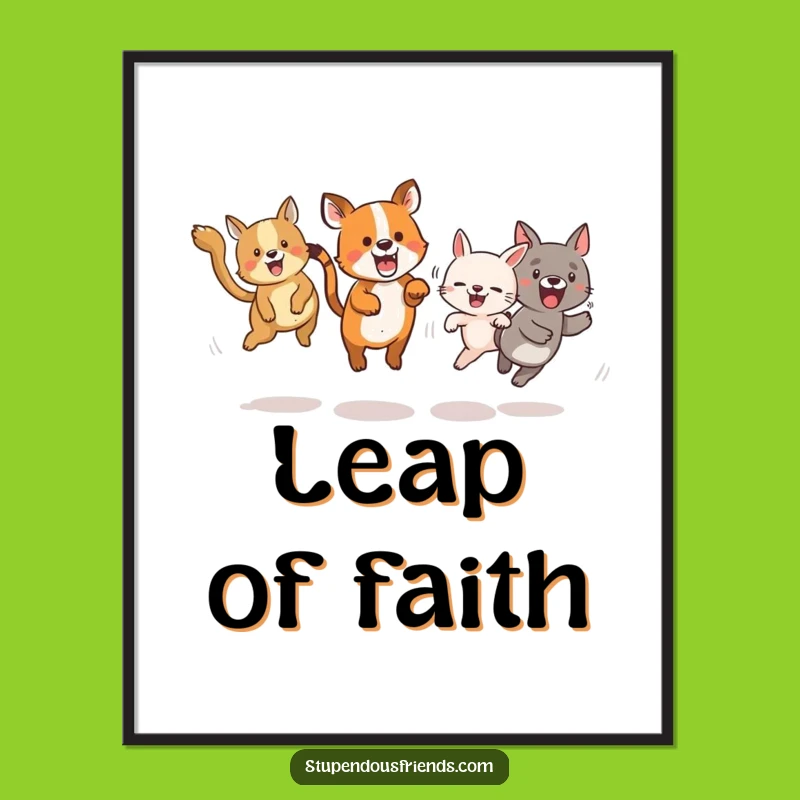 Funny Animal Tag Poster: Dynamic Art Celebrating Playful Energy