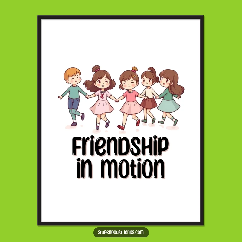 Funny Friends Poster: Decorate with the Joy of Skipping Together