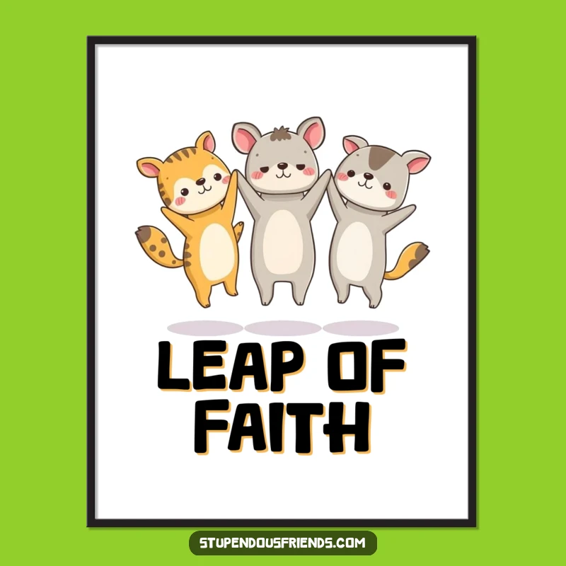 Funny Jumping Animals Poster - Energetic Wall Art for a Lively Space