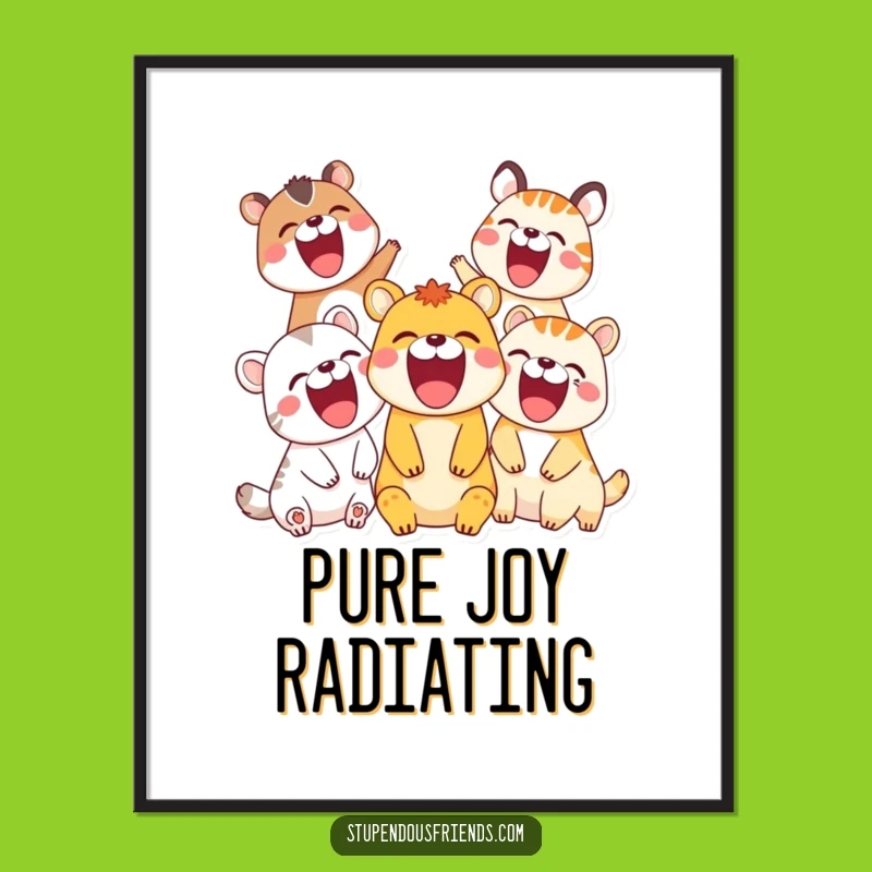 Funny Laughing Animals Poster: Share the Giggles, Hilarious Wall Art Gift
