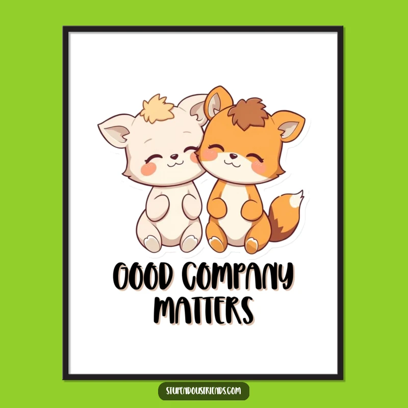 Funny Giggling Animal Friends Poster - Hilarious Wall Art Decor