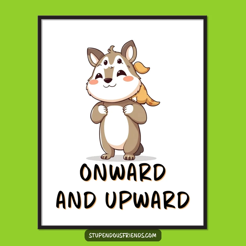 Funny Friendship Art Poster: Lifting Friends - Perfect Funny Gift