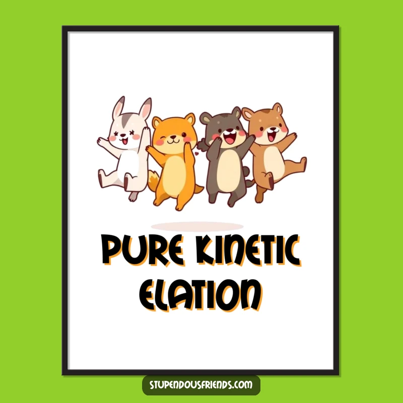 Funny Animal Synchronized Leap Poster: Hilarious Wall Art for Playful Decor Gift