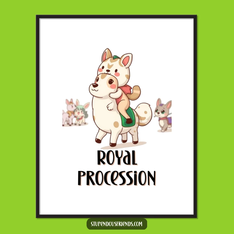 Funny Animal Parade Poster: Vibrant Wall Art, Humorous Duo Design, Amazing Gift