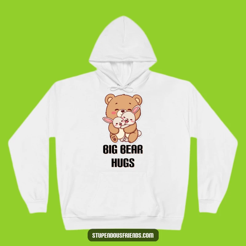 Cozy Funny Bear Hug Hoodie: Cheerful Characters, Warm & Sweet Funny Gift
