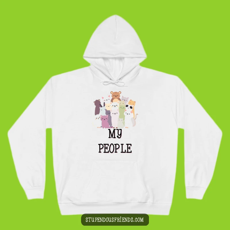 Cozy Funny Animal Silhouettes Hoodie - Stay Warm in Community