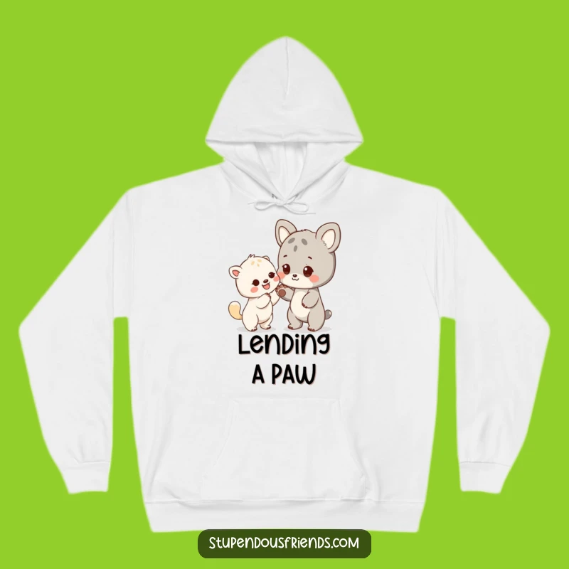 Cozy Funny Friendly Paw Animal Hoodie - Warm Comfort & Kindness