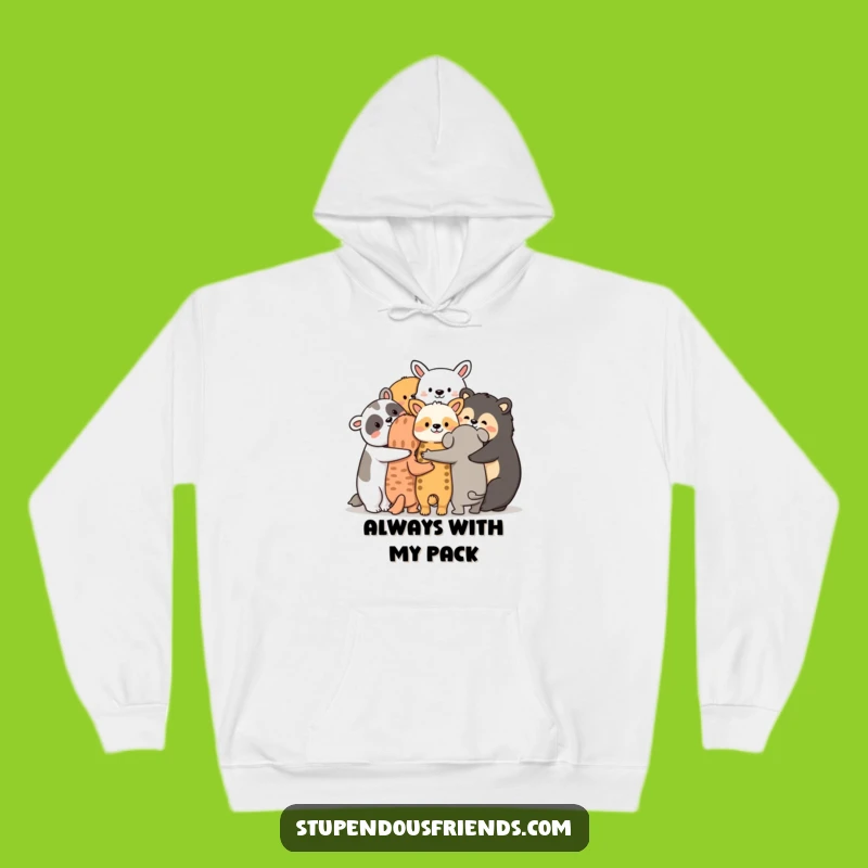 Cozy Funny Friendship Animals Hoodie: Huddle Design, Warm & Heartwarming Funny Gift