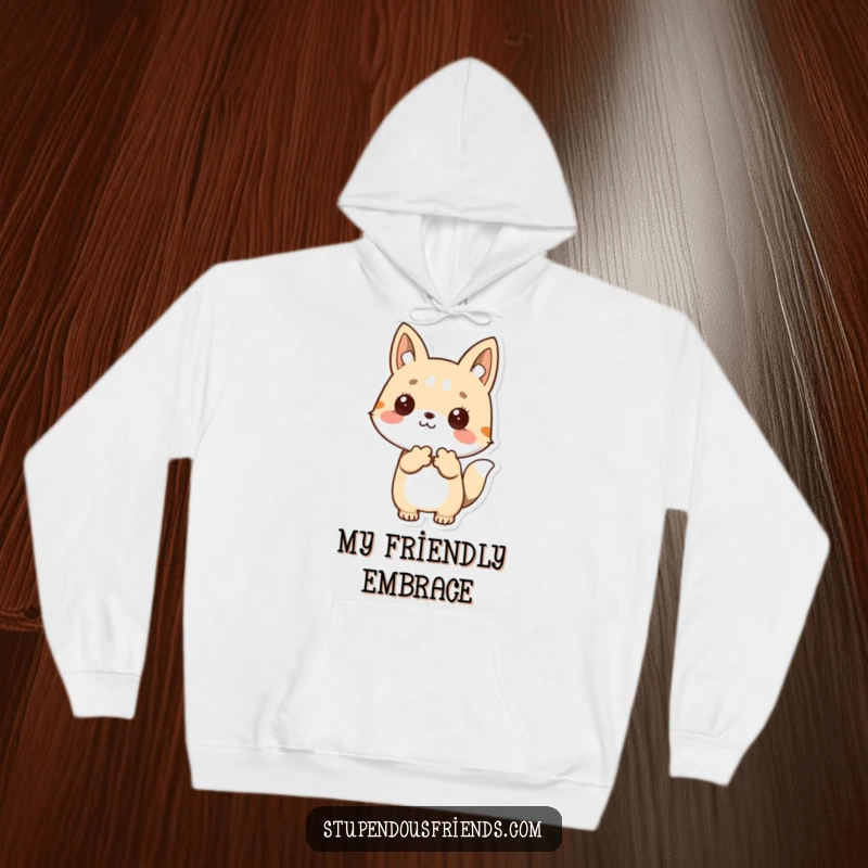 Funny Hoodie: Animals extending a paw in welcome, symbolizing kindness and friendship, ideal for a warm, funny gift.