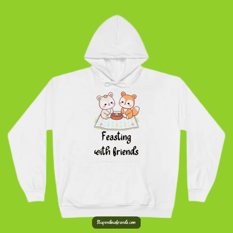 Cozy Funny Picnic Pals Hoodie: Warm up with Hilarious Animal Companionship