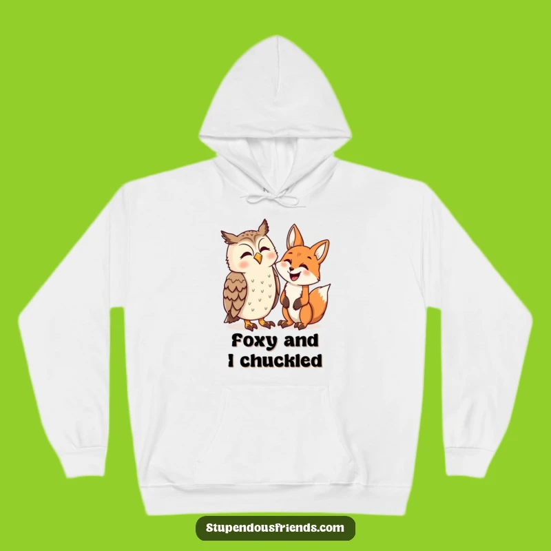 Funny Owl and Fox Laughing Hoodie: Cozy Up with Comedy