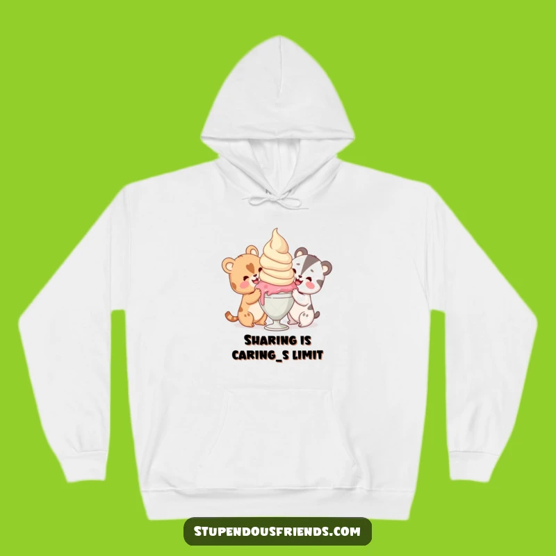 Funny Ice Cream Sharing Hoodie: Cozy & Hilarious Winter Treat Apparel Gift