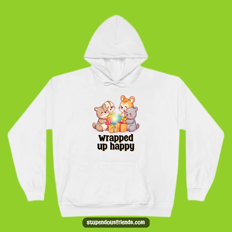 Funny Present Pals Hoodie: Cozy Up in This Hilarious Gift-Giving Animal Design!
