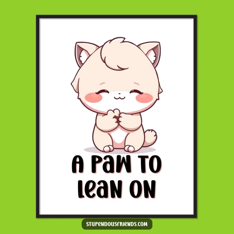 Funny Free Printable Wall Art: Comforting Paws, Gentle Smiles, Downloadable Art