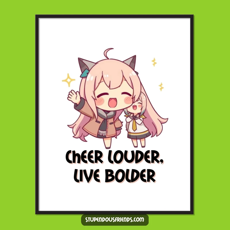 Free Printable Wall Art: Energetic Cheerleader Funny Downloadable Decor