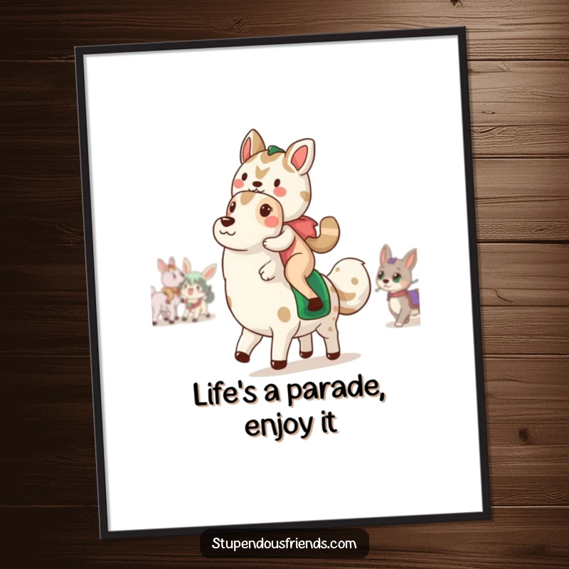 Funny Free Printable Wall Art showcases a playful animal parade, a perfect humorous addition to any room.