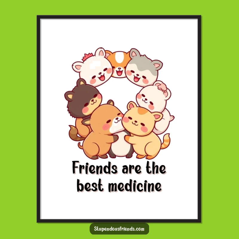 Funny Free Printable Wall Art: Laughing Kawaii Circle, Whimsical Downloadable Decor