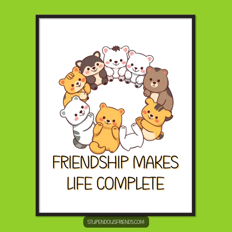 Free Printable Wall Art: Funny animal circle of friends - Unity decor!