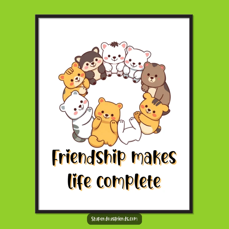 Free Printable Wall Art: Funny animal circle of friends - Unity decor!