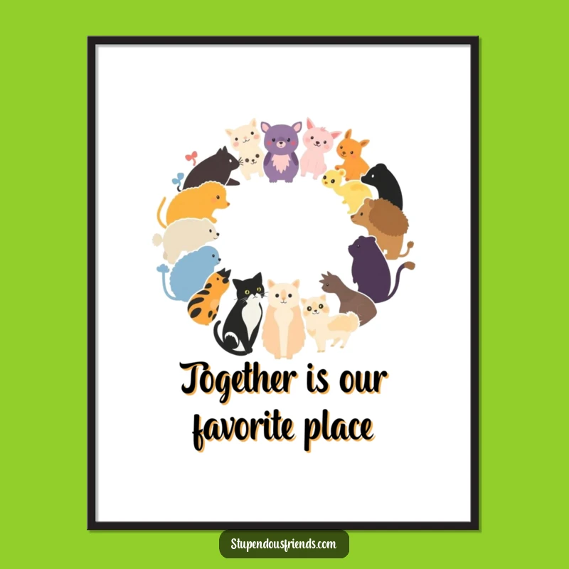 Funny Free Printable Wall Art: Animal Circle Ensemble, Downloadable & Print at Home Decor
