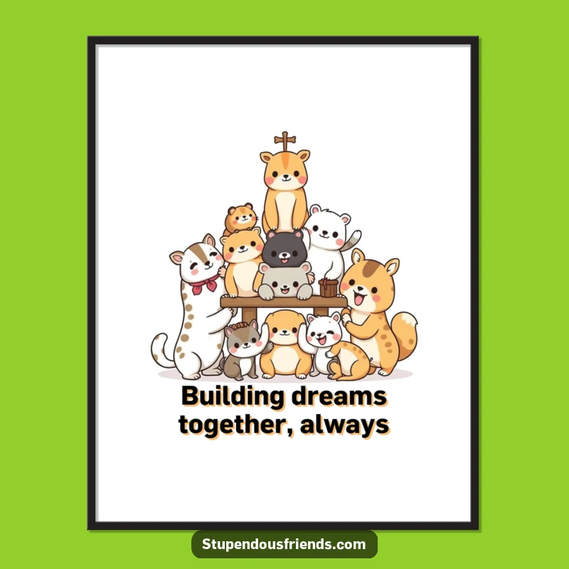 Funny Free Printable Wall Art: Building Animals, Collaborative Humorous Decor