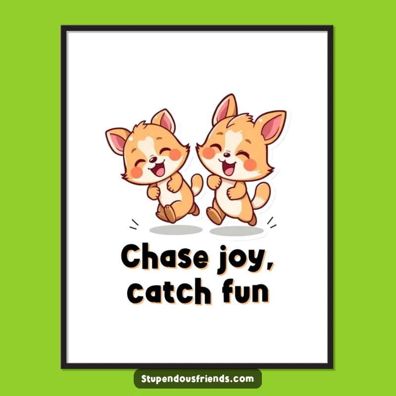 Funny Free Printable Wall Art: Playful Animal Chase Adds Dynamic Energy