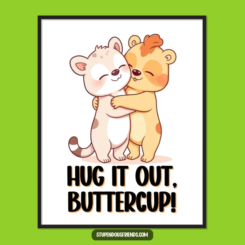 Funny Free Printable Wall Art: Giant Hugging Animals, Hilarious Downloadable Decor