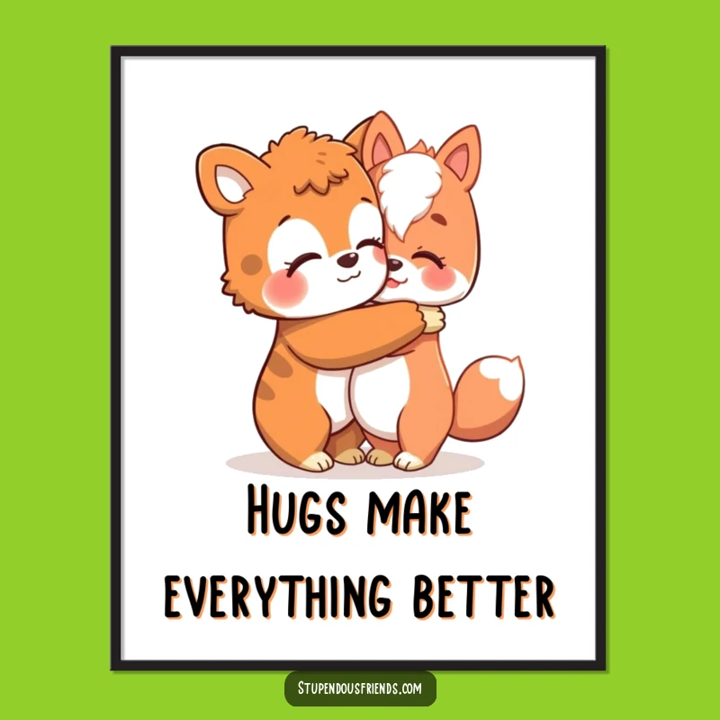 Free Printable Wall Art: Funny comforting hugs - Cozy home decor!