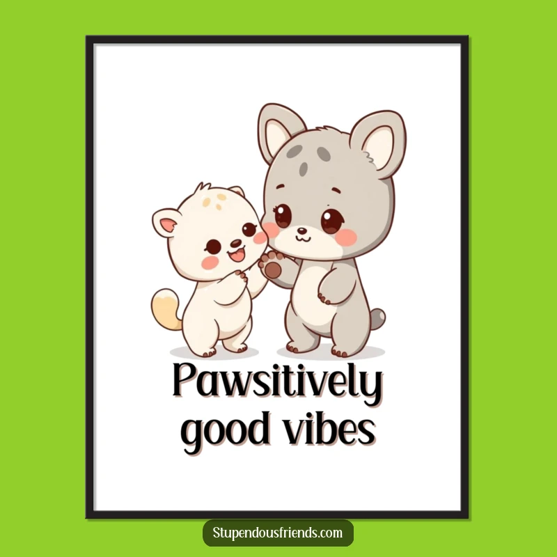 Funny Free Printable Wall Art: Friendly Animal Paw Offering Warmth and Charm