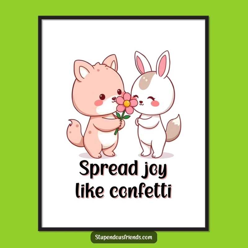 Sweet Free Printable Wall Art: Kawaii Flower Gifting, Whimsical Downloadable Decor