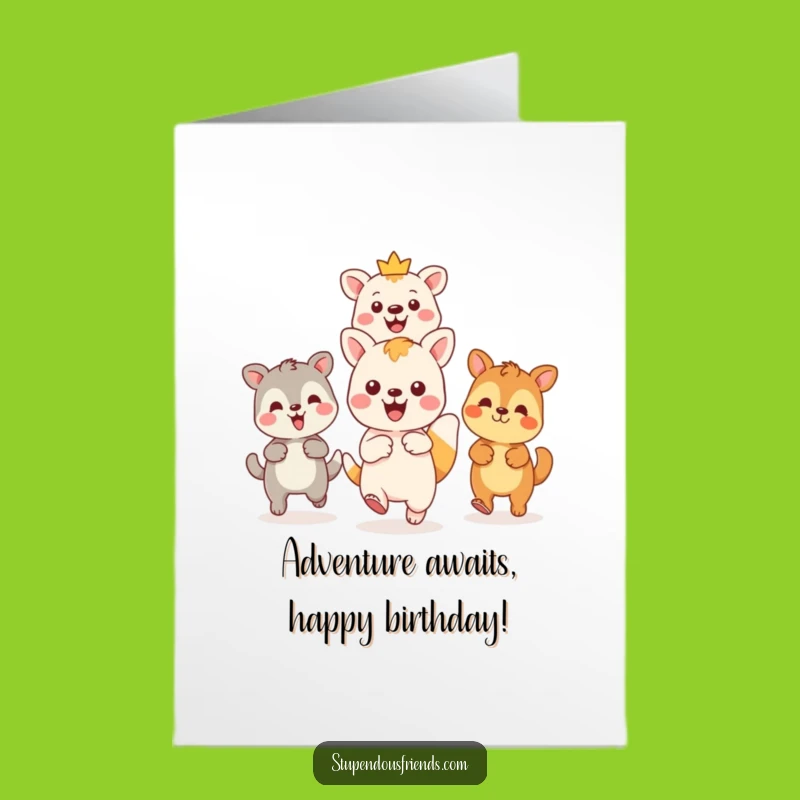 Fun Free Printable Birthday Card: Kawaii Adventure Ahead, Exciting Downloadable Journey
