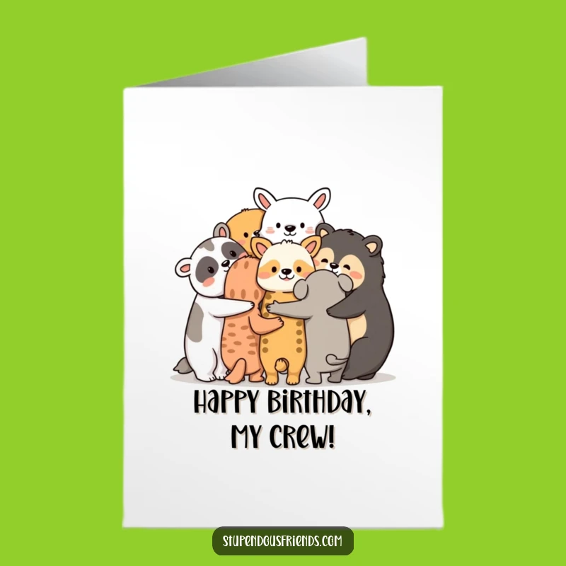 Free Printable Birthday Card: Cozy Animals Hugs Downloadable Gift