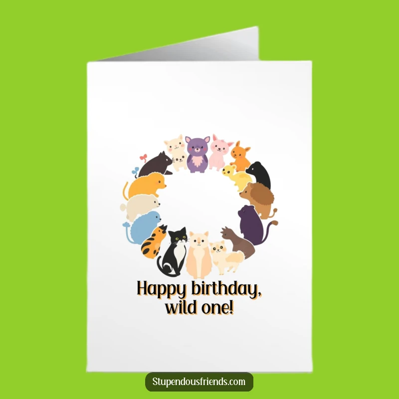 Free Printable Birthday Card: Funny Animal Circle, Downloadable & Print at Home