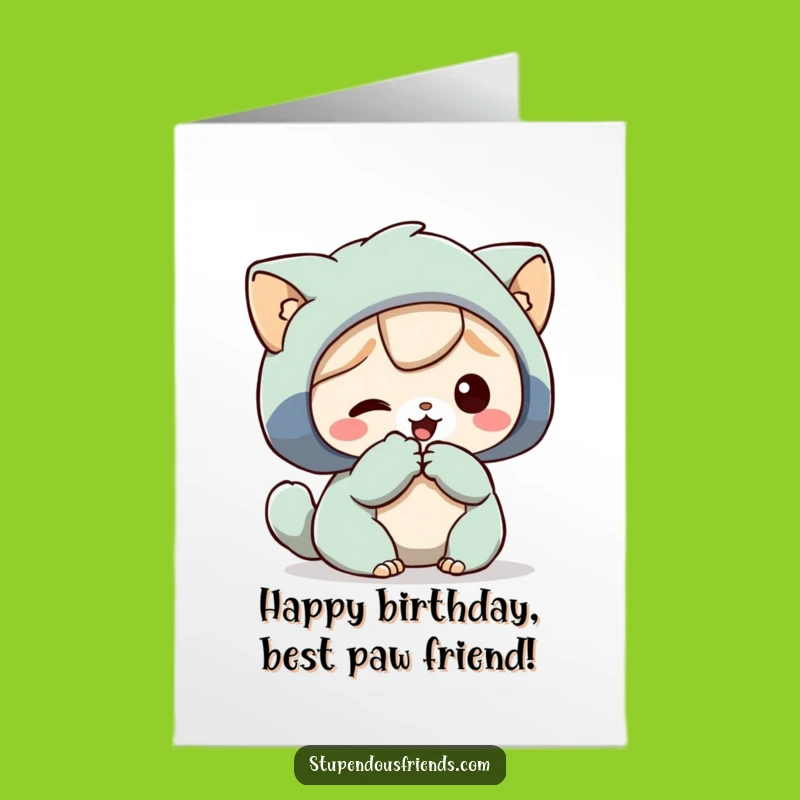 Free Printable Birthday Card: Funny Helping Paw, Downloadable & Print at Home