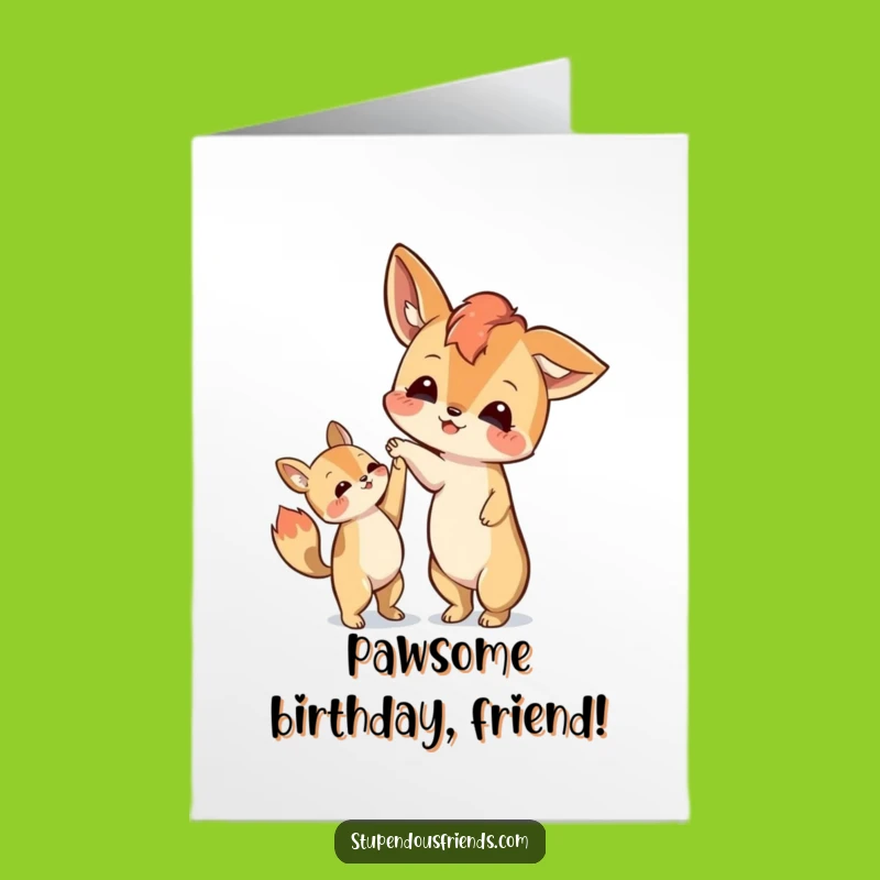 Free Printable Birthday Card: Helping Animal Paw, Support, Funny Digital Download Gift