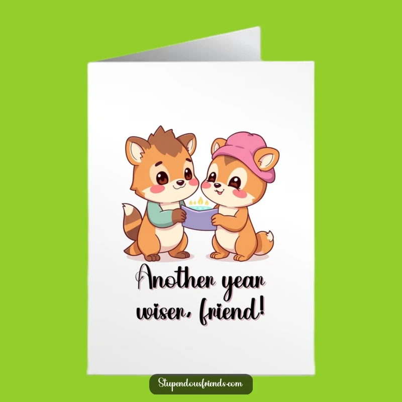 Free Printable Birthday Card: Two Animals Share Wonder, A Hilarious Downloadable Gift