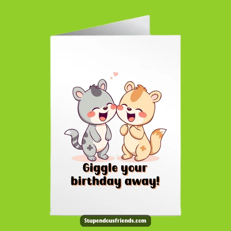 Free Printable Birthday Card: Animal Giggle Downloadable Laugh Gift