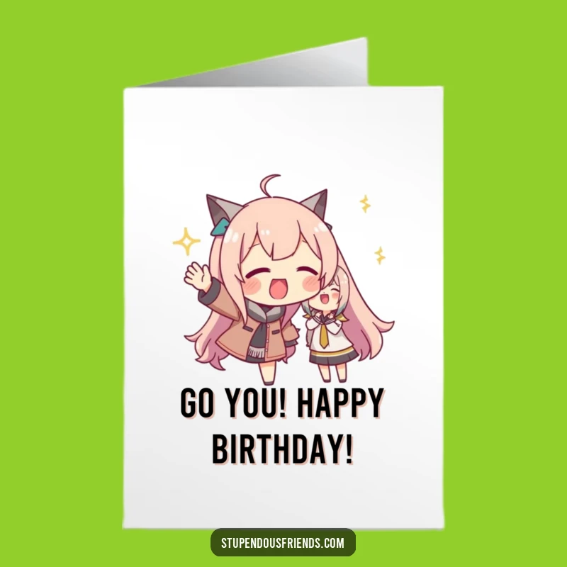 Free Printable Birthday Card: Enthusiastic Pal Cheer Funny Downloadable Gift