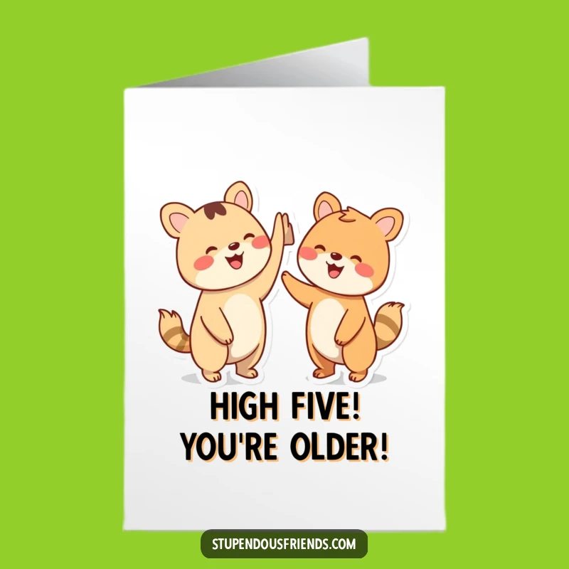 Free Printable Birthday Card: High-Five Animals, Fun Downloadable Gift for a Celebratory High Five