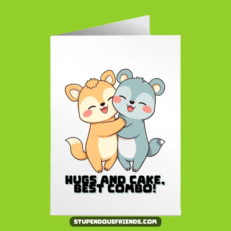 Heartwarming Hug Free Printable Birthday Card - Cute Animal Friends, Print at Home Fun