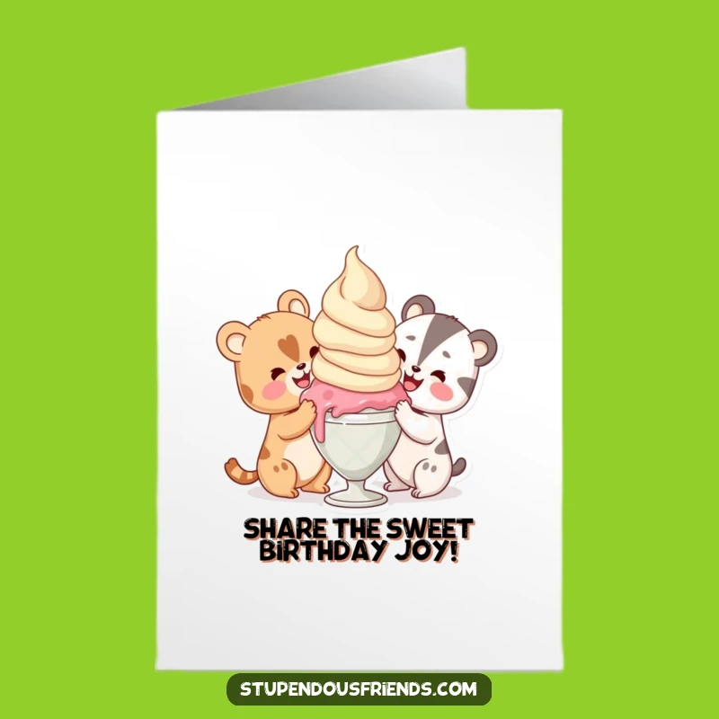 Free Printable Birthday Card: Buddy's Ice Cream Surprise for a Sweet Celebration