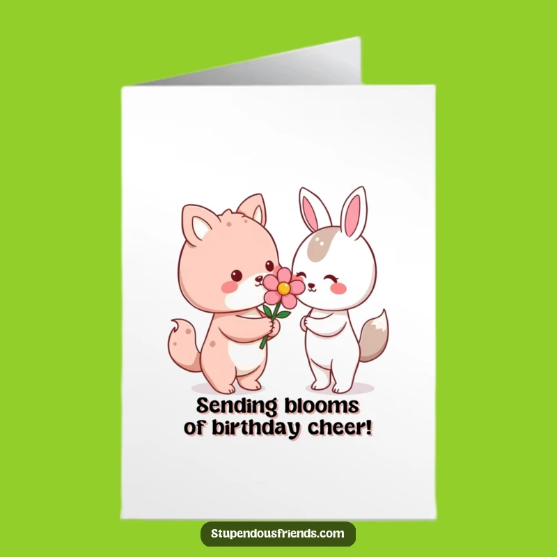 Sweet Free Printable Birthday Card: Kawaii Flower Gift, Heartfelt Downloadable Surprise