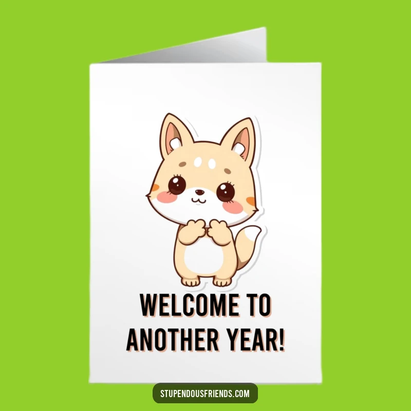 Free Printable Birthday Card: Welcoming Animals Funny Downloadable Gift for Warm Wishes