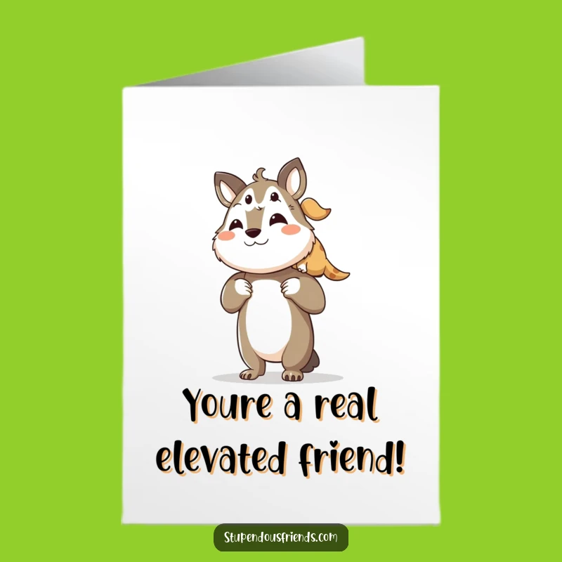 Free Printable Birthday Card: Funny animal giving a boost - Celebrate big!